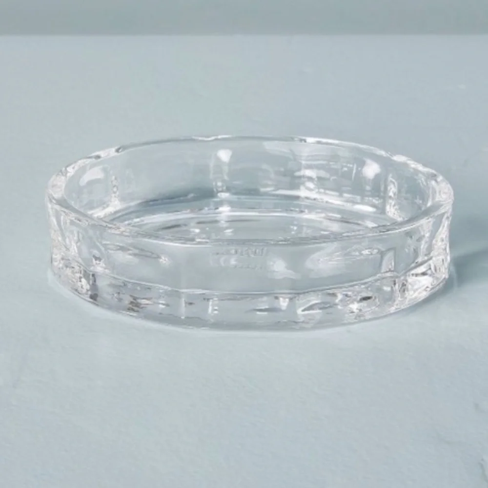 HEARTH & HAND NWT faceted glass soap dish -clear